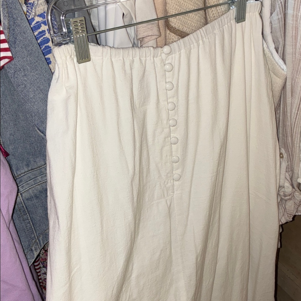 Princess Polly Elegant White Maxi Skirt with Back-Button Detailing